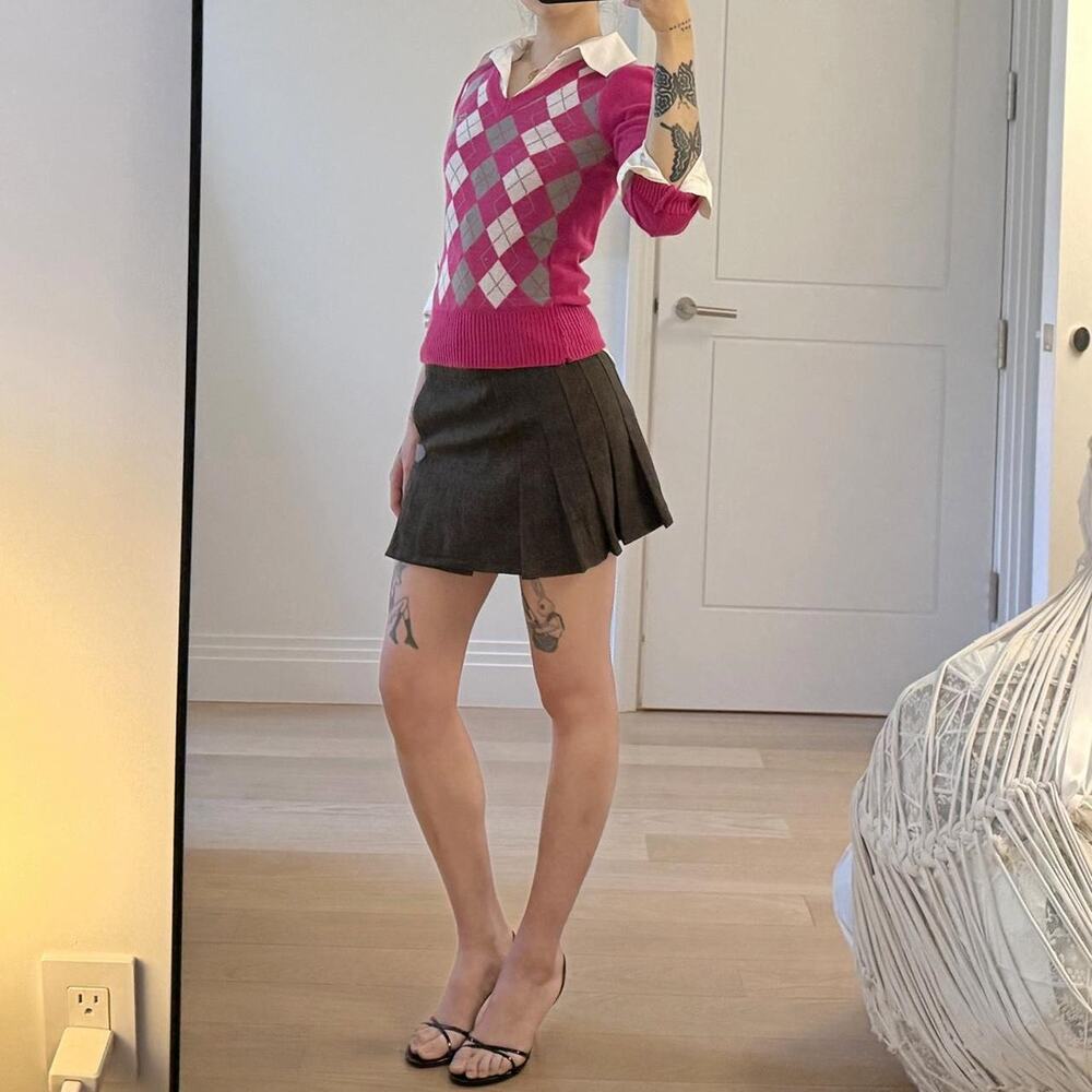Vintage lacoste pink argyle sweater